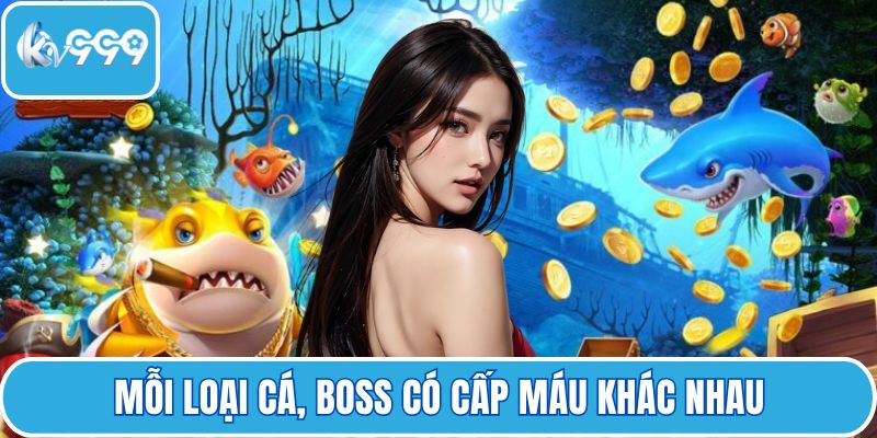 Mỗi loại cá, boss có cấp máu khác nhau